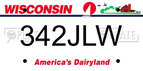 342JLW Wisconsin License Plate