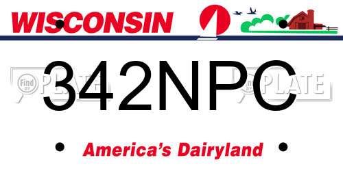 342NPC Wisconsin License Plate
