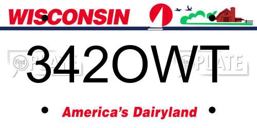 342OWT Wisconsin License Plate