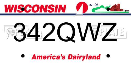 342QWZ Wisconsin License Plate