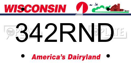 342RND Wisconsin License Plate