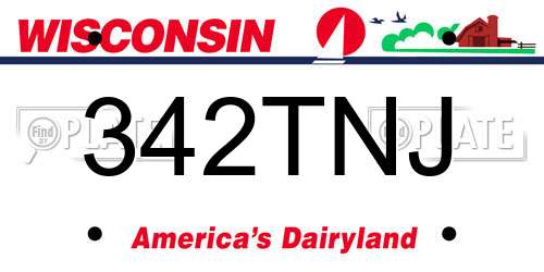 342TNJ Wisconsin License Plate
