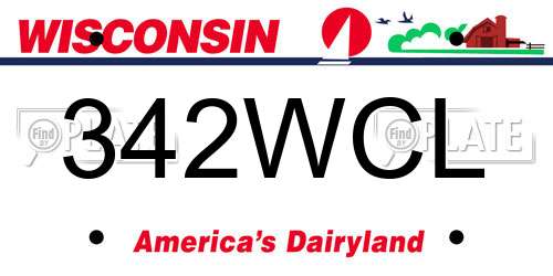 342WCL Wisconsin License Plate