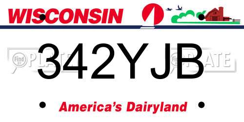 342YJB Wisconsin License Plate