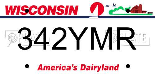 342YMR Wisconsin License Plate