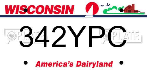 342YPC Wisconsin License Plate