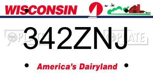 342ZNJ Wisconsin License Plate