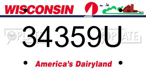 34359U Wisconsin License Plate