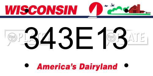 343E13 Wisconsin License Plate