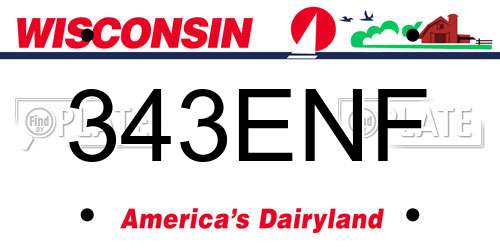 343ENF Wisconsin License Plate