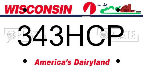 343HCP Wisconsin License Plate