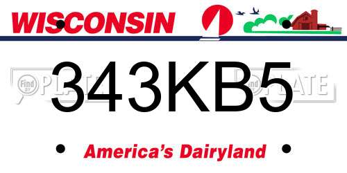 343KB5 Wisconsin License Plate