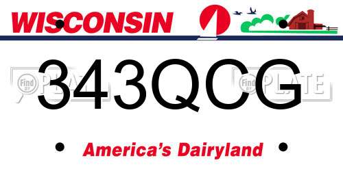 343QCG Wisconsin License Plate