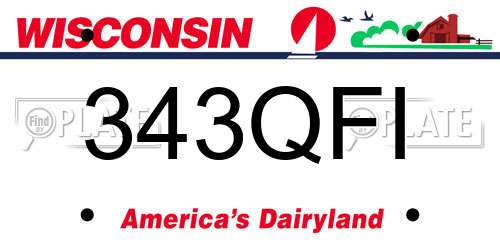 343QFI Wisconsin License Plate