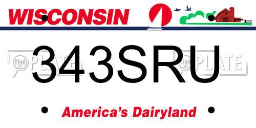 343SRU Wisconsin License Plate