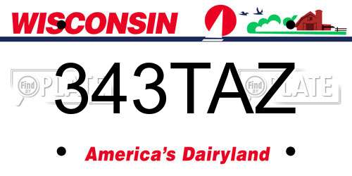 343TAZ Wisconsin License Plate