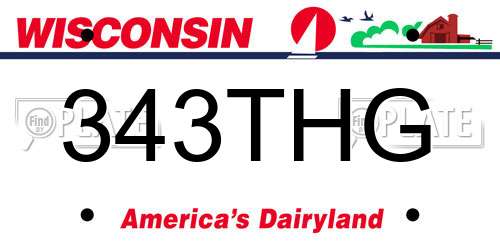343THG Wisconsin License Plate