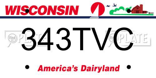 343TVC Wisconsin License Plate