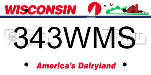 343WMS Wisconsin License Plate