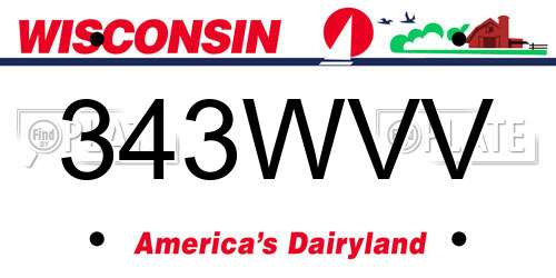 343WVV Wisconsin License Plate