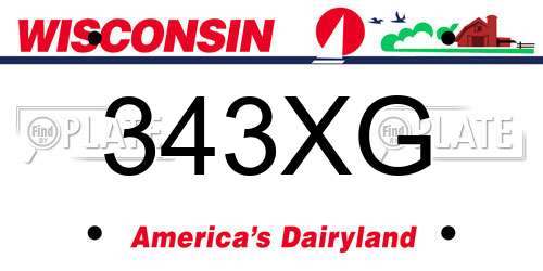 343XG Wisconsin License Plate