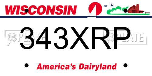 343XRP Wisconsin License Plate