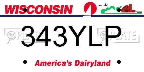 343YLP Wisconsin License Plate