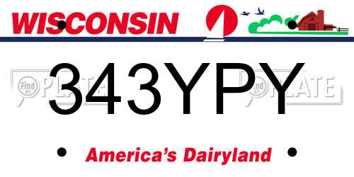 343YPY Wisconsin License Plate