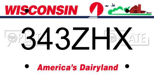 343ZHX Wisconsin License Plate