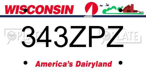 343ZPZ Wisconsin License Plate