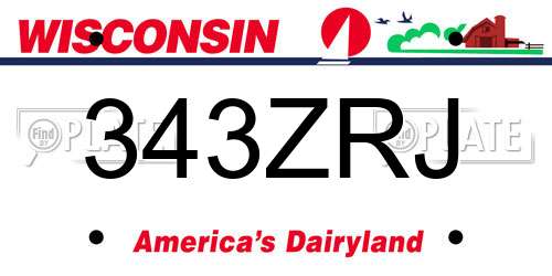 343ZRJ Wisconsin License Plate