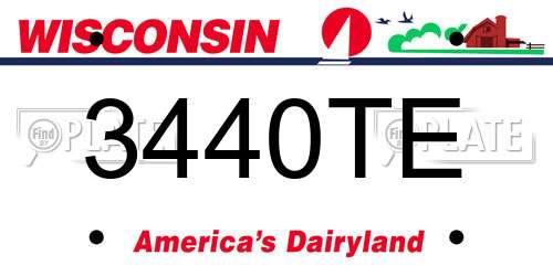 3440TE Wisconsin License Plate
