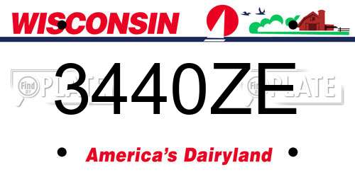 3440ZE Wisconsin License Plate