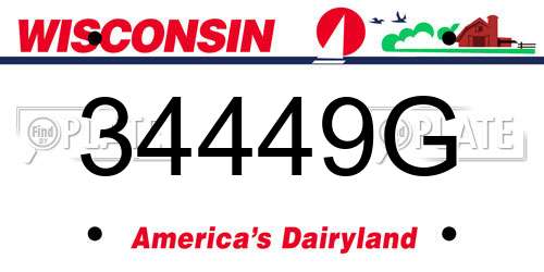 34449G Wisconsin License Plate