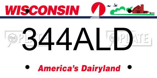 344ALD Wisconsin License Plate