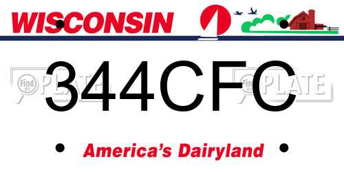 344CFC Wisconsin License Plate