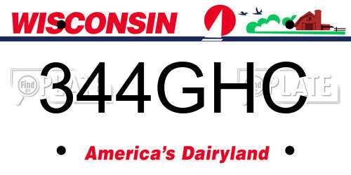 344GHC Wisconsin License Plate