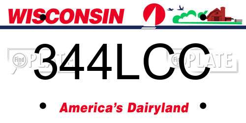 344LCC Wisconsin License Plate