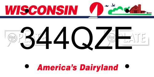 344QZE Wisconsin License Plate