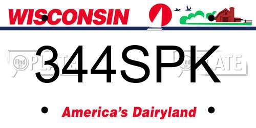 344SPK Wisconsin License Plate