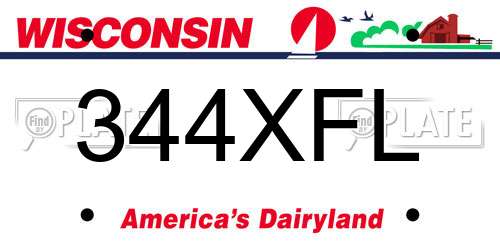 344XFL Wisconsin License Plate