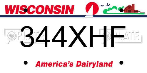 344XHF Wisconsin License Plate