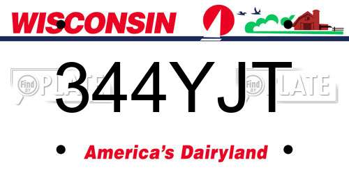 344YJT Wisconsin License Plate