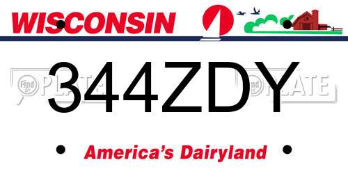 344ZDY Wisconsin License Plate