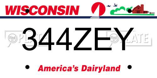 344ZEY Wisconsin License Plate