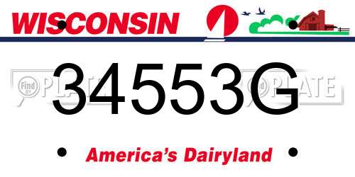 34553G Wisconsin License Plate