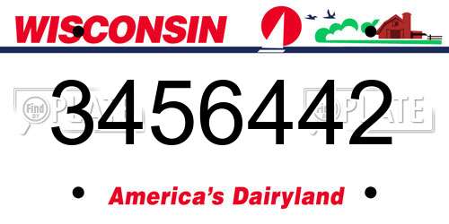 3456442 Wisconsin License Plate