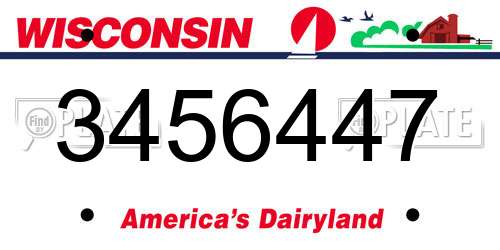 3456447 Wisconsin License Plate