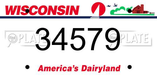 34579 Wisconsin License Plate