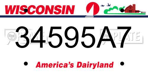 34595A7 Wisconsin License Plate